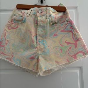 ZARA MULTI COLOR SWIRL SHORTS NEVER WORN